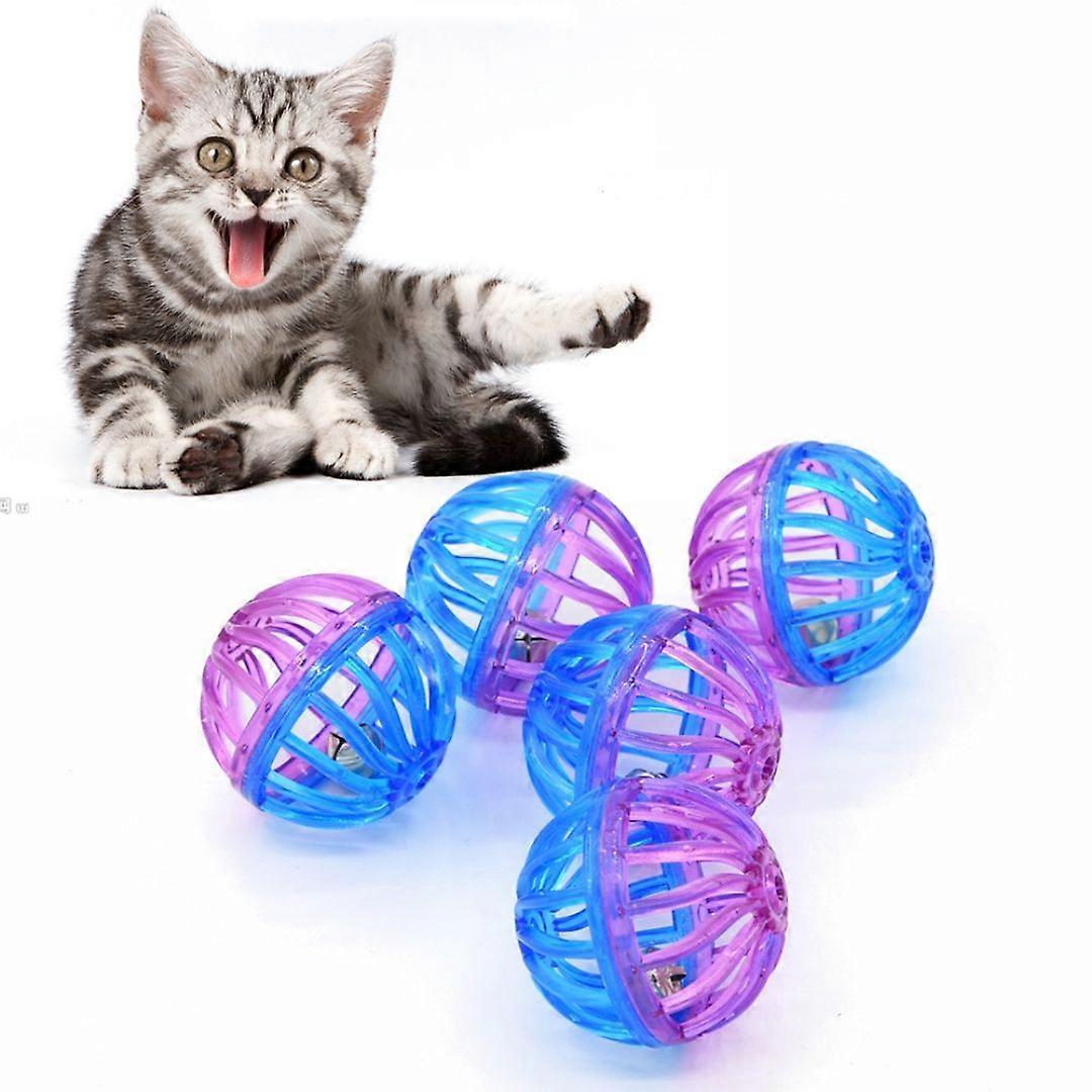 Engaging Cat Toy Ball with Jingling Bells 5 Piece Set - Stress-Relief Interactive Exercise Toy for Indoor Cats (3.7cm Lightweight)