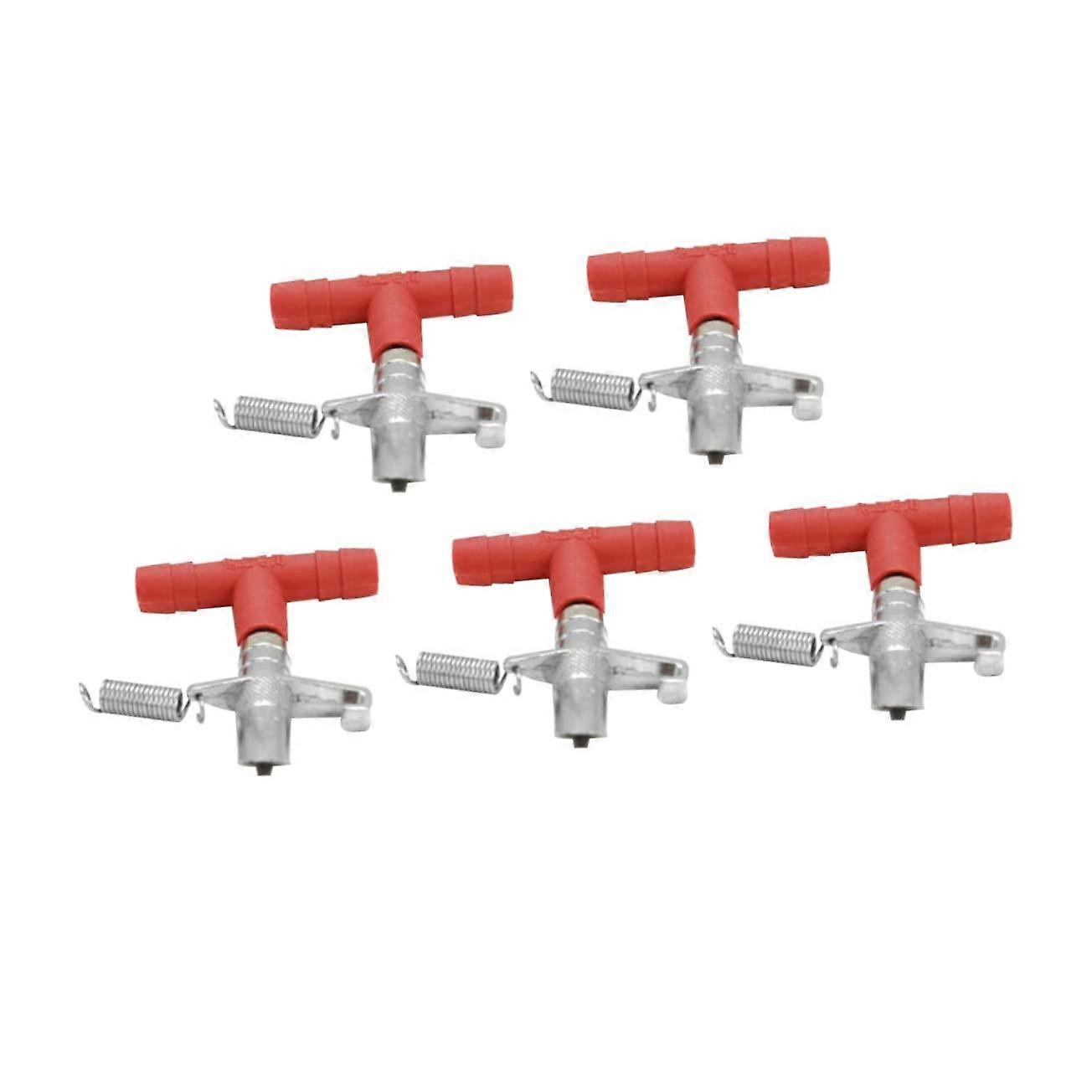 Rabbit Water Fountain 5-Pack Red Plastic And Alloy Drinking Bowl Set For Rabbits, Poultry, Birds, Quail, Mice