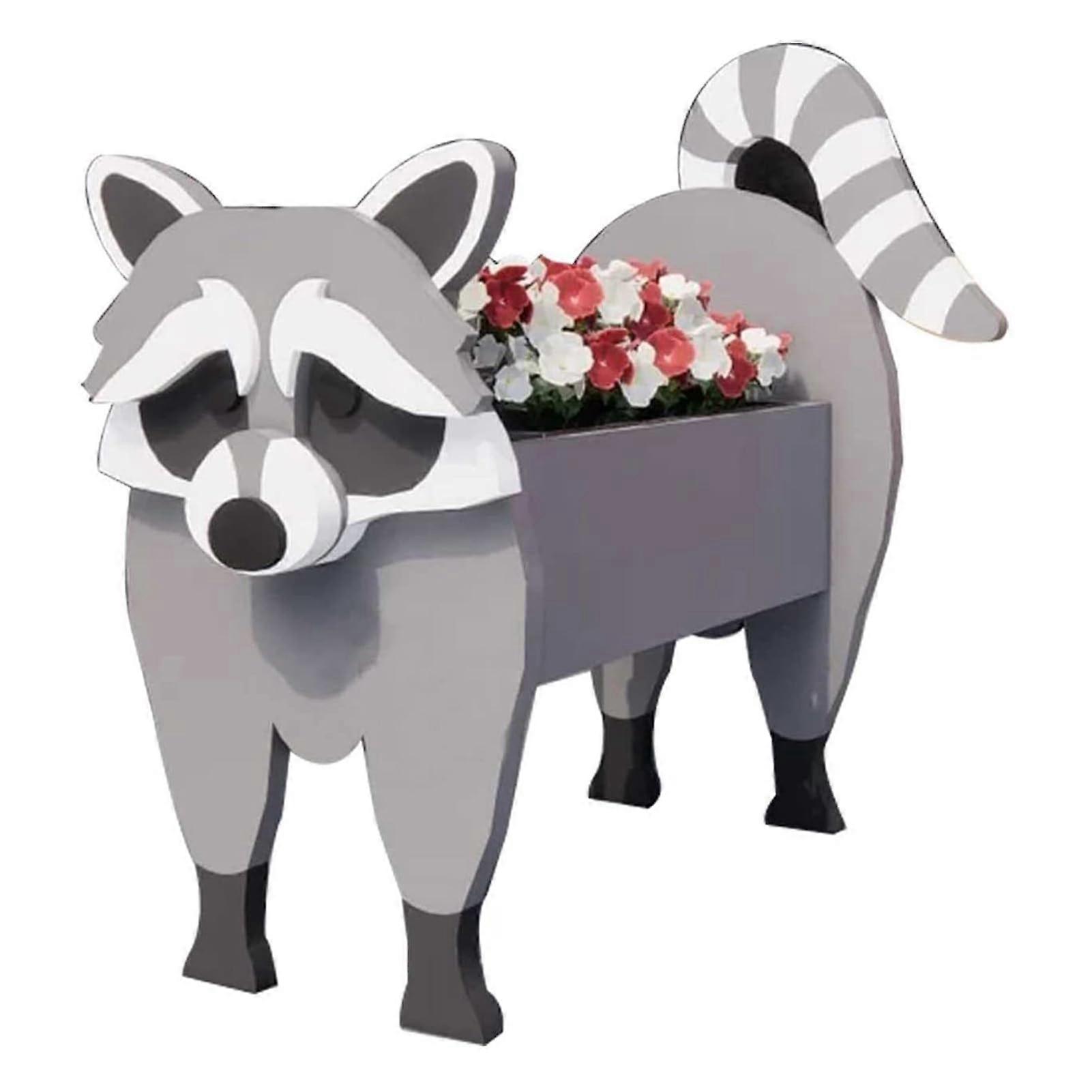 Flower Pots, Animal Planter, Large Creative and Cute Pet Planters, Suitable for Home Decoration and Gifts, Plant Storage Container, Holder, (Raccoons)