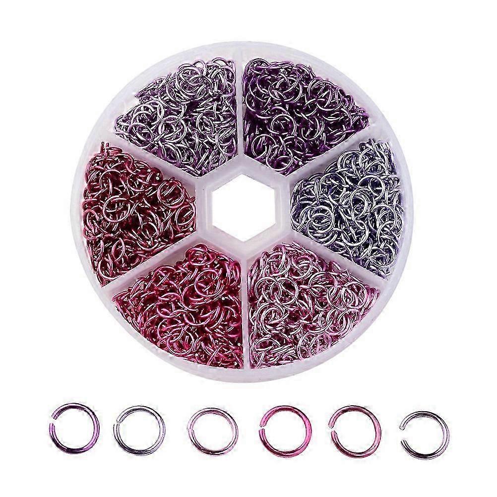 6mm 1080pcs Aluminum Open Jump Ring Split Rings for DIY Jewelry Making Finding Handicraft Connector