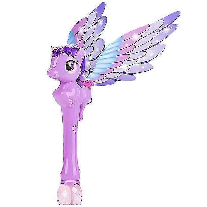 Light-up Unicorn Bubble Wand Toy Includes Bubble Solution