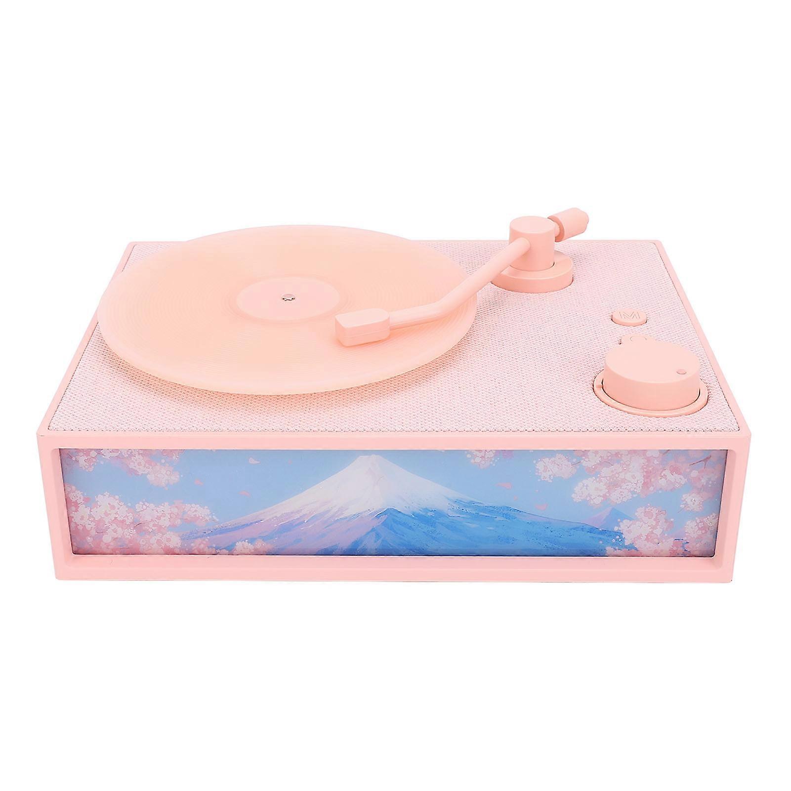 Vintage Record Player with Aroma Diffuser Bluetooth Wireless Portable Wireless Record Player Pink 