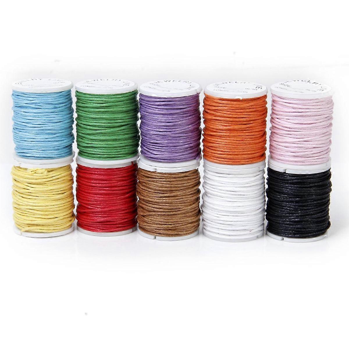 10 Rolls Waxed Nylon Knitting Cord for Beading, Jewelry Making, DIY Crafts & Projects – Random Colors