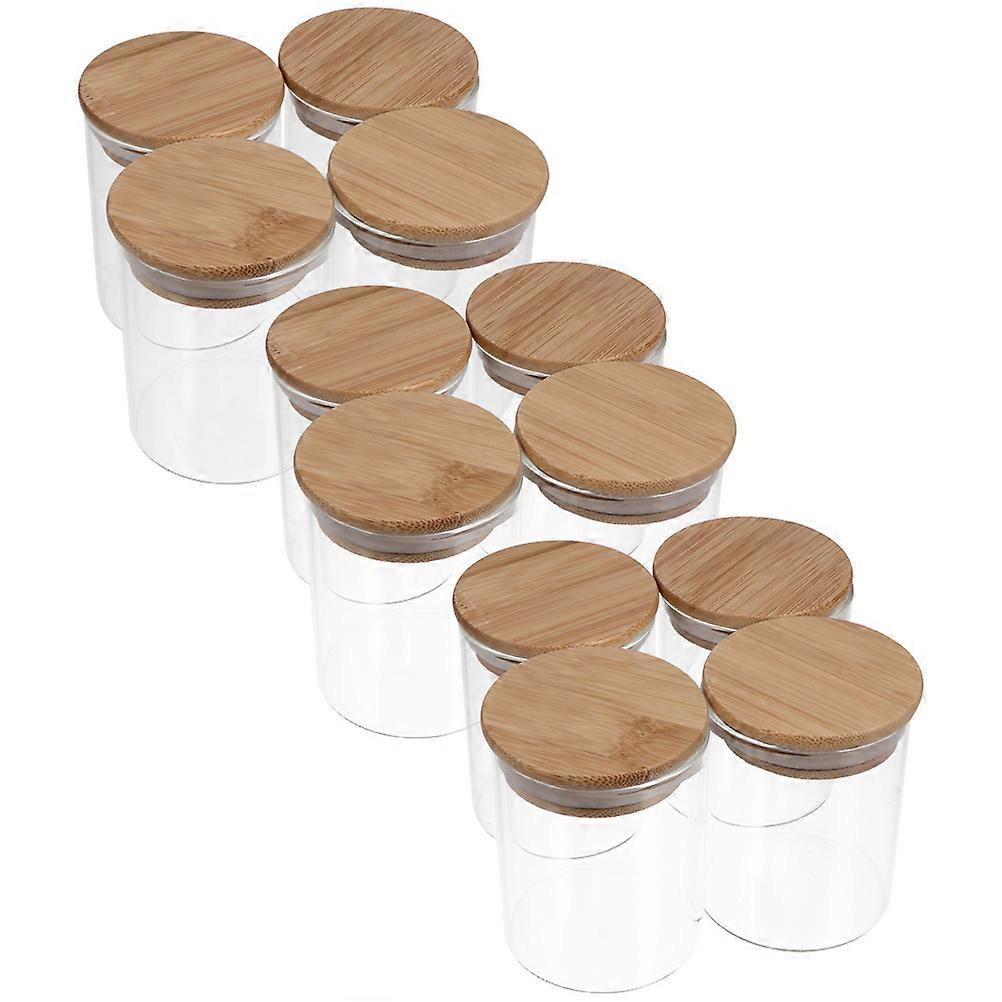 Bamboo lid food containers, glass jars for cereal rice sugar tea coffee storage