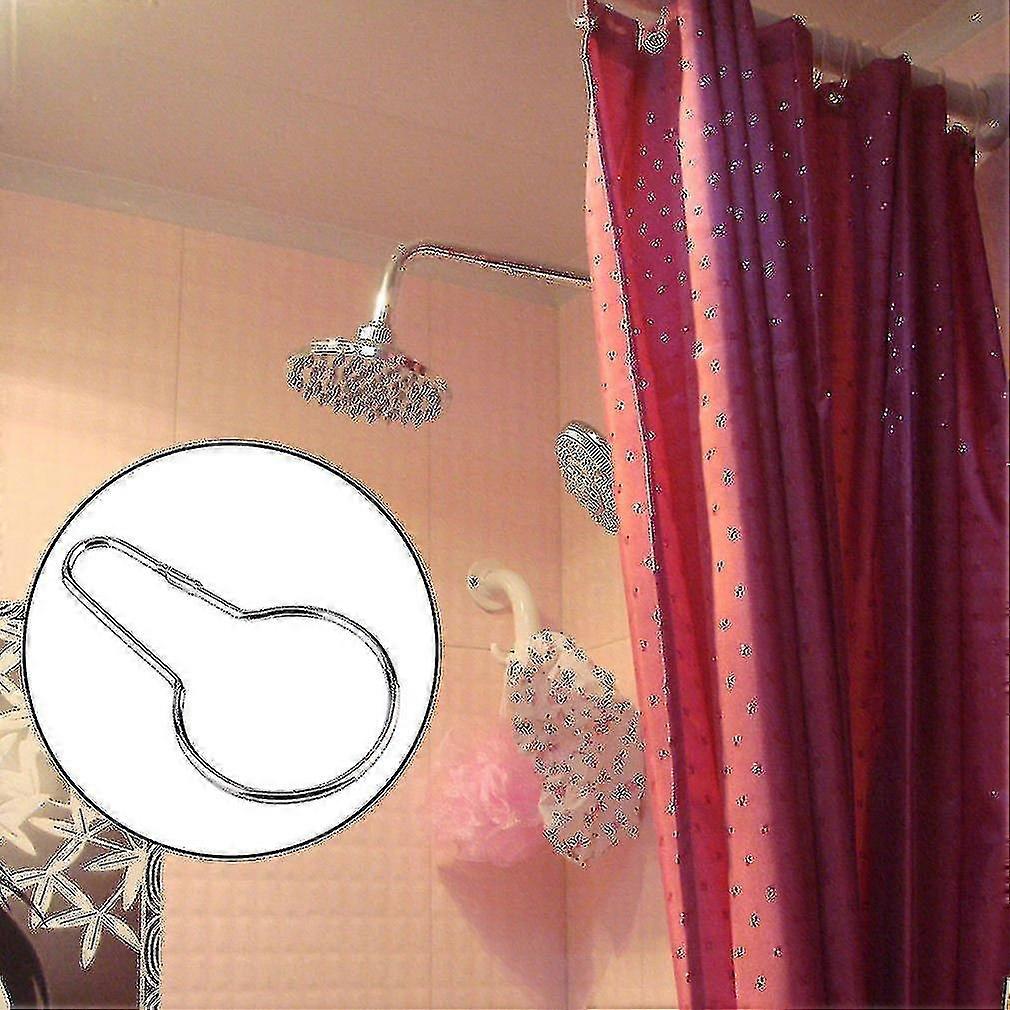 12pcs Chrome Shower Curtain Rings with Easy Glide Hooks