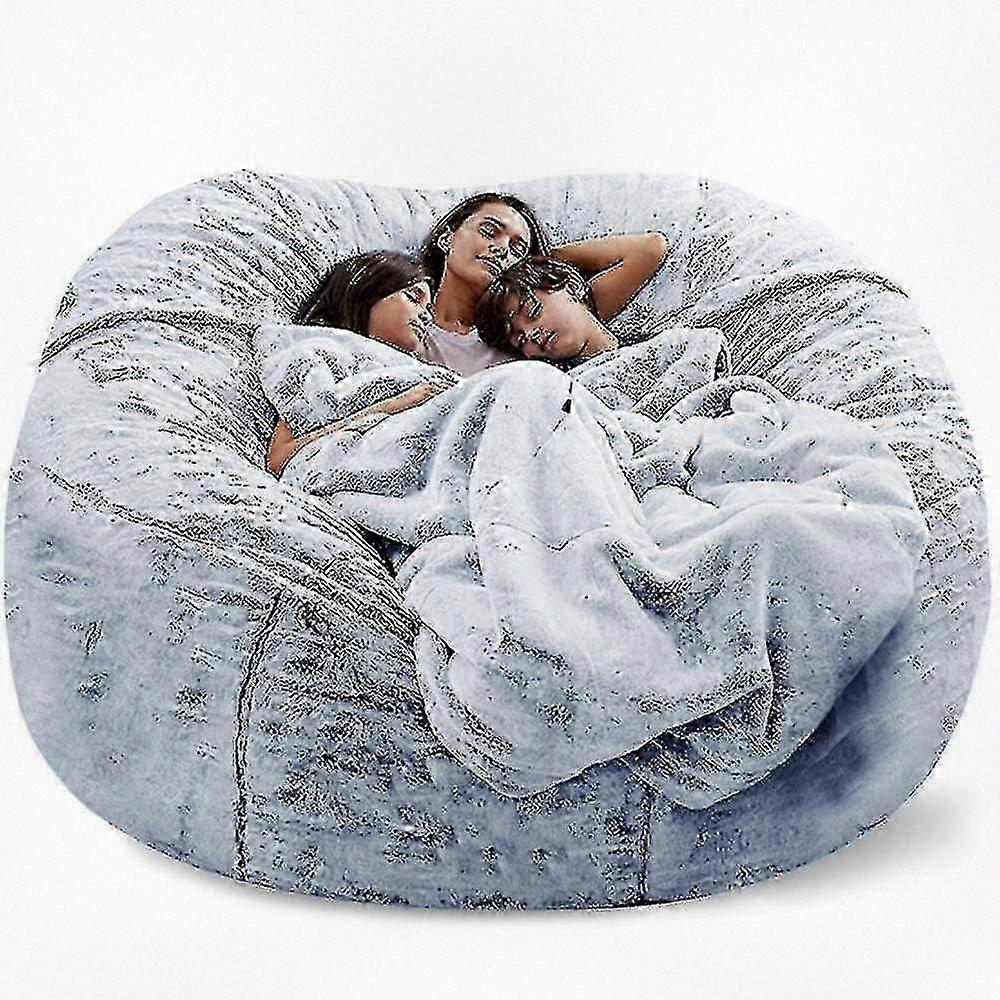 Lazy Sofa Sitzsack Stuhl mit weichem Kunstfellbezug, bequeme Liege für Wohnzimmer, Schlafzimmer oder Schlafsaal (nur Sitzsack)