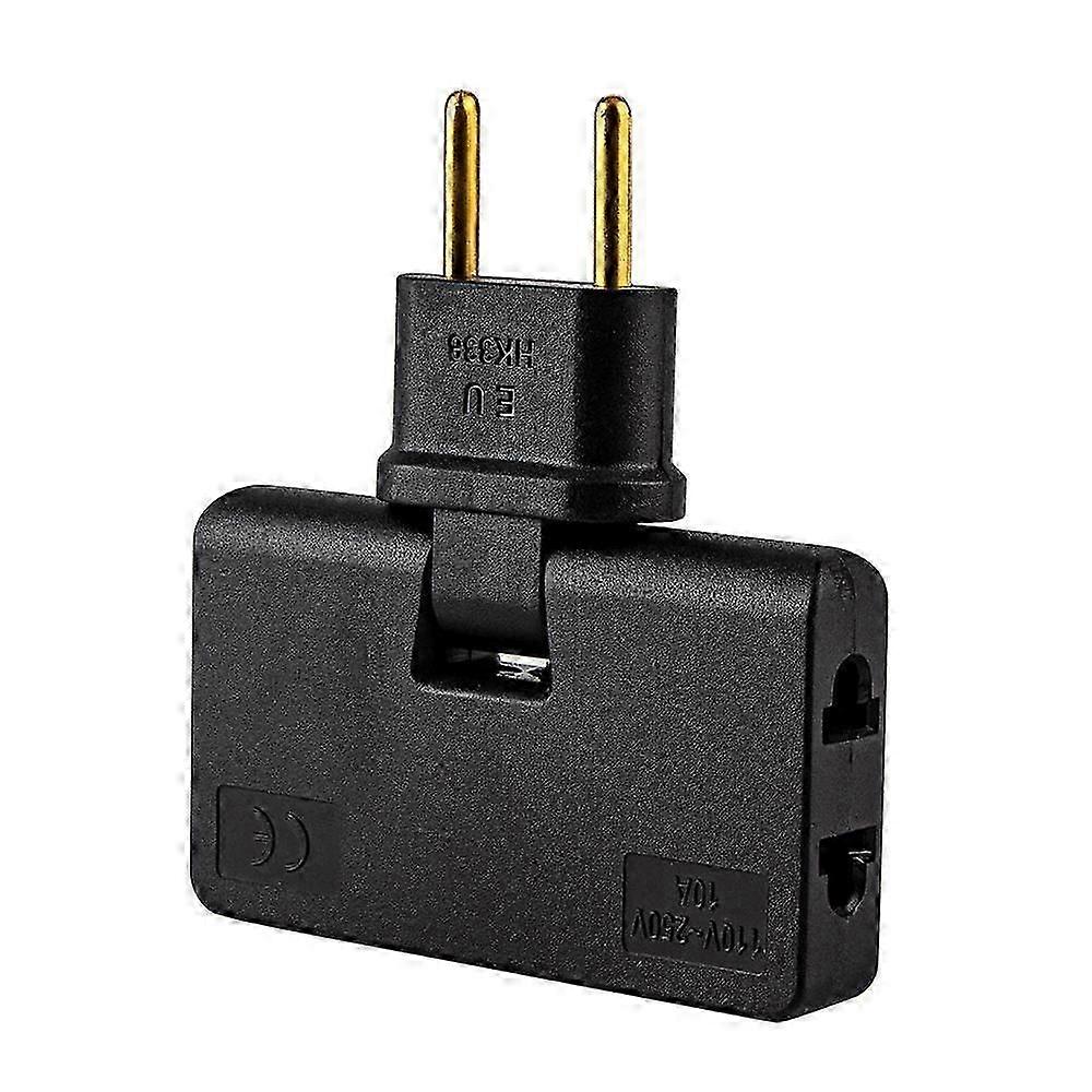 1Pc 180 Degree Rotate Plug EU Converter 1 In 3 Multi Plug Wireless Outlet Adapter