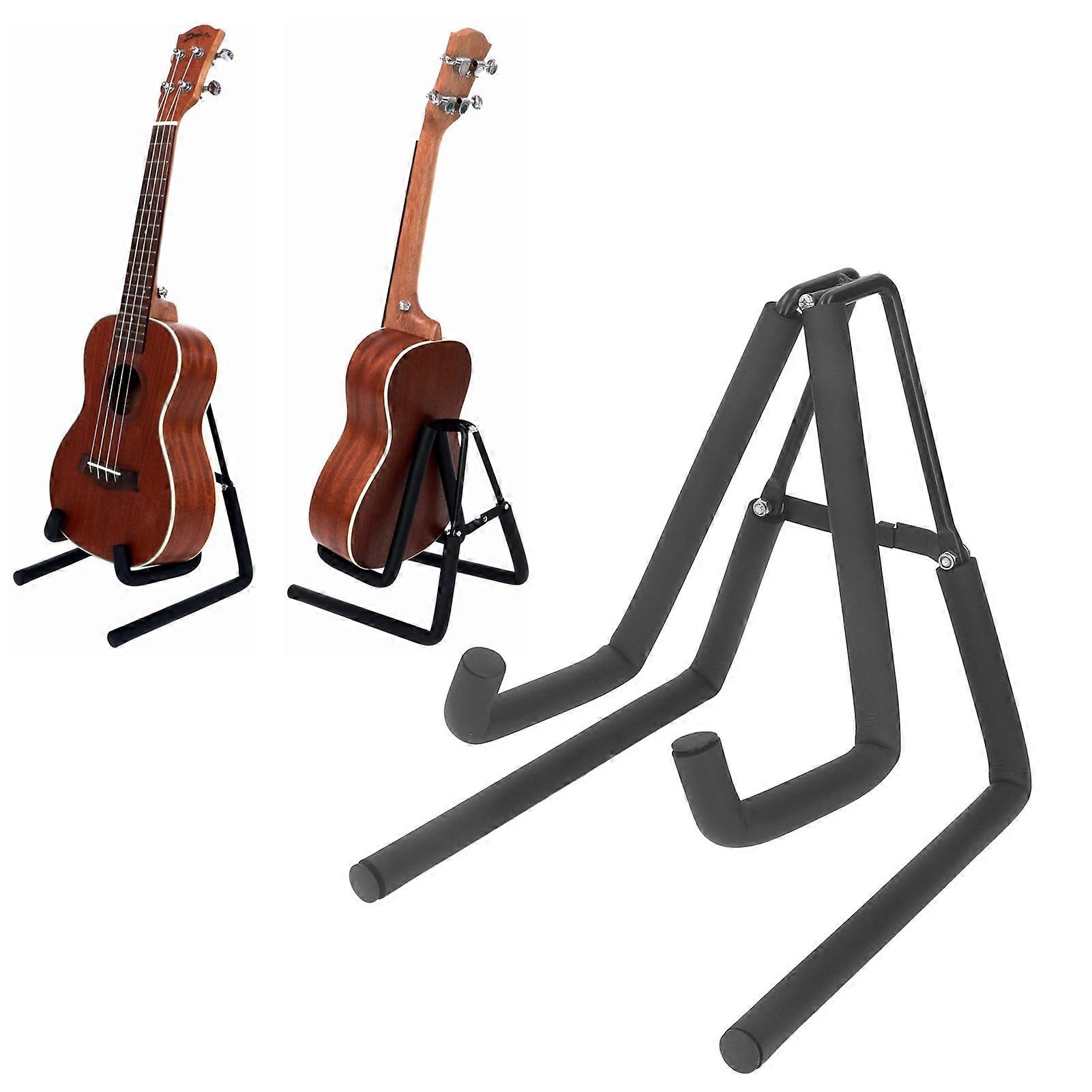 Folding Ukulele Stand with Non Slip Sponge Pad Floor Musical Instrument Display Support Rack for Banjo Mandolin Violin 