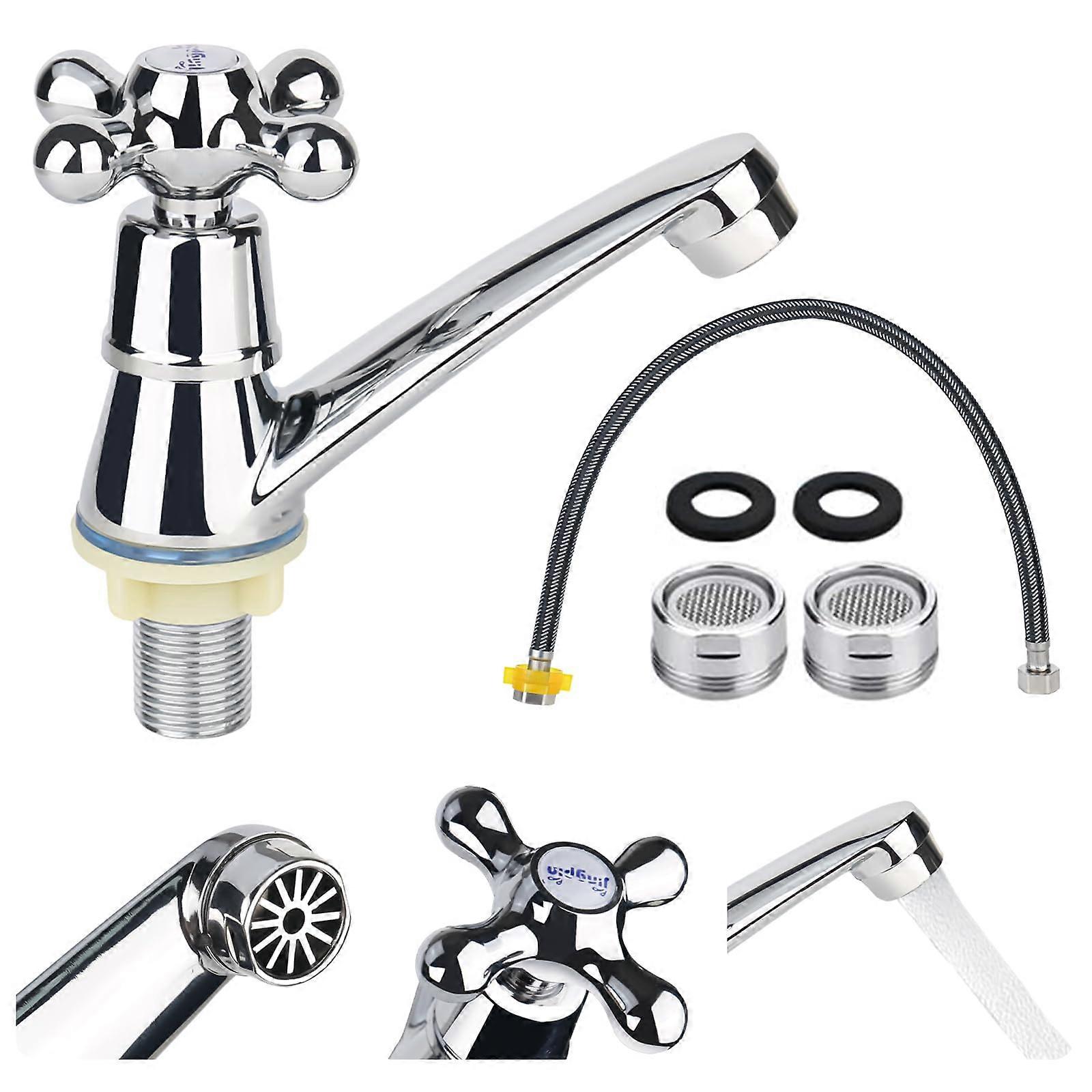 Bathroom Sink Cold Water Tap with 60 cm Connection Hose