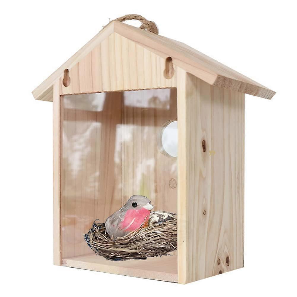 Bird House with Suction Cup for Window, Squirrel Proof Nesting Box for Wild Birds, Durable See-Through Shelter