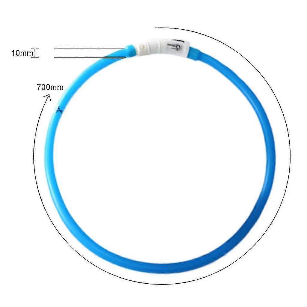 Collier lumineux pour chien et chat LED rechargeable par USB - Collier de sécurité pour animaux de compagnie à longueur réglable de 70 cm avec 3 modes - Convient à différentes marques