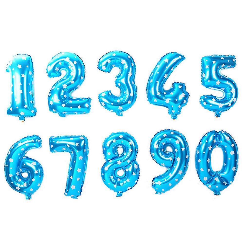 Giant Number Balloons Aluminium Foil Sky-Blue 32 Inch Party Aluminum Foil Balloons 1Set
