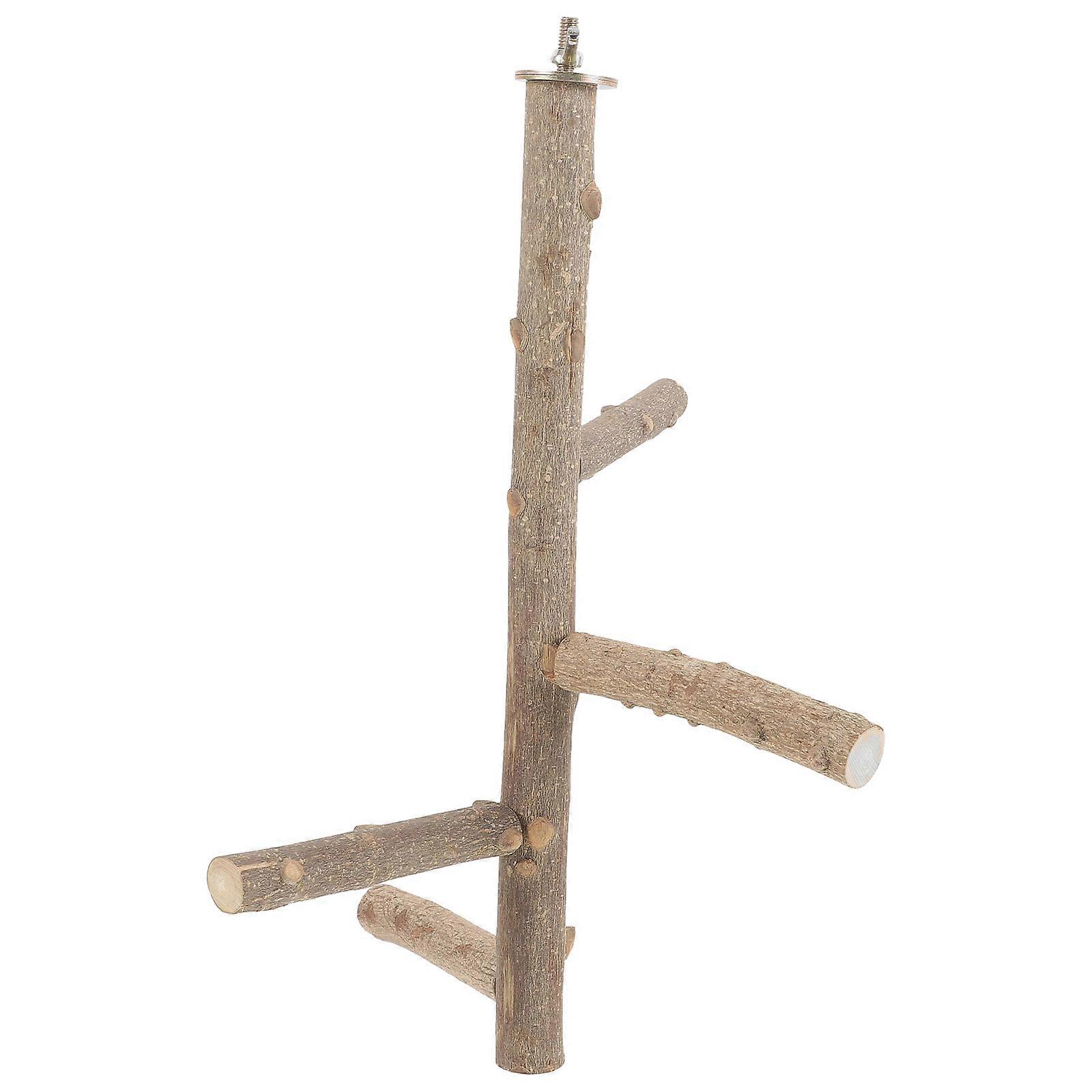 Bird Perch Stand Toy Standing Coffee Color Exercising For Conures 1Pcs