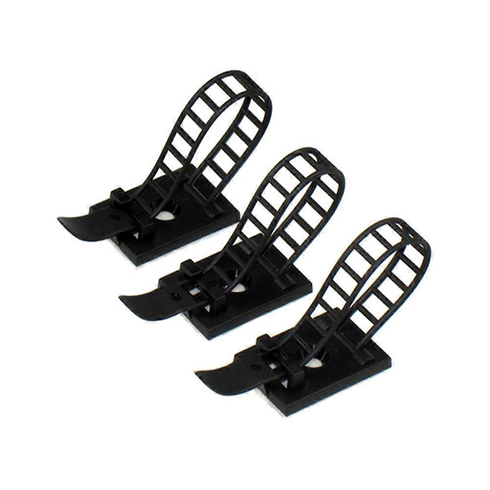 Wire Tidy Clips Adjustable Cable Holders for Cables and Wires Home Car and Office Use Black 9.1 x 1.8 x 2.5 cm 100 Pcs