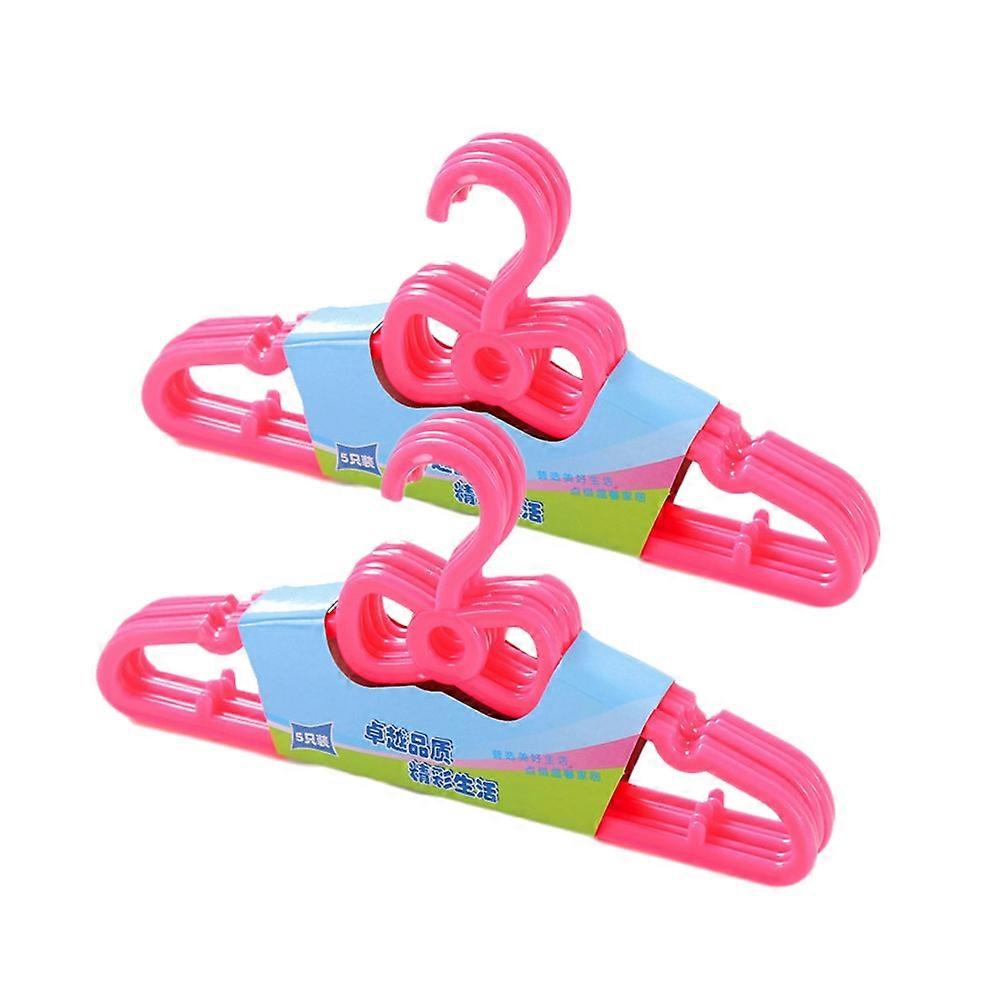 Kids Clothes Hanger Red Solid Plastic Hangers For Home Use 10Pcs
