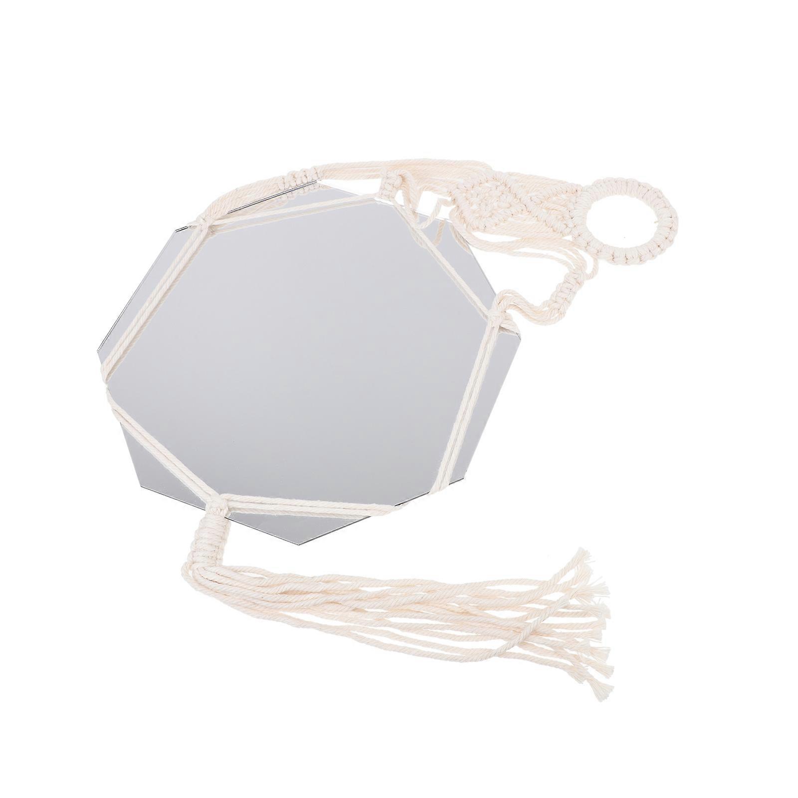 Decorative Hanging Mirrors Simple Shape Cotton Thread Mirror Living Room Decor Clear Reflection Without Distortion 1Pack