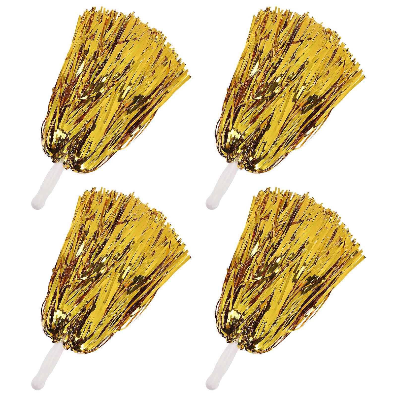 تشجيع بوم بومز ذهبي 30x20 سم دعائم رقص الهتاف 4 قطع