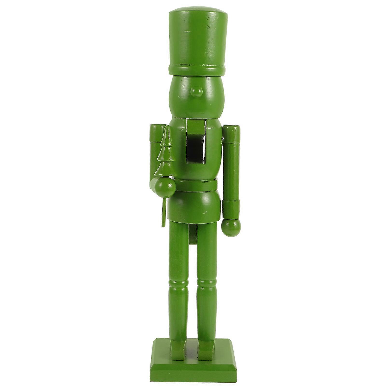 Nutcracker Table Decor Nutcracker Shape Green 38.00X9.00X8.00cm Home Decoration Minimalist Design 1Pack