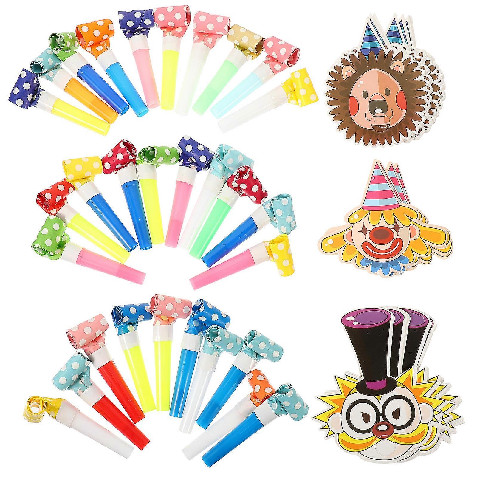 30pcs Cartoon Party Blowers Premium Quality Noisemakers & Whistles for Birthdays, Festivals, and Events Fun Party Favors