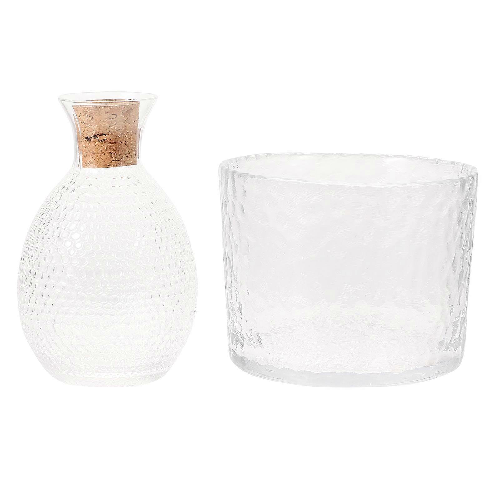 Mixed Drinkware Sets Sake Bottle Transparent Hammer Pattern Drinking Experience Improvement 1Set