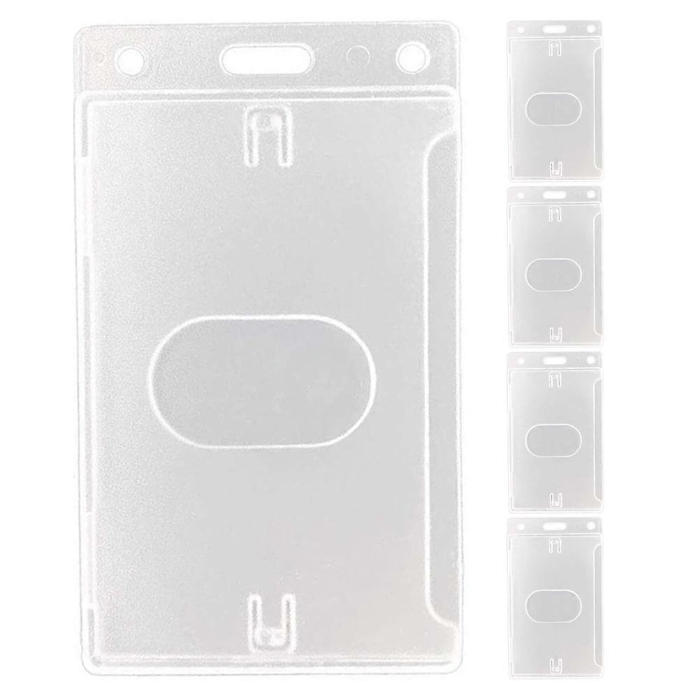 Transparent Id Badge Holder Plastic for Office Use 5Pcs with Side Insert Design