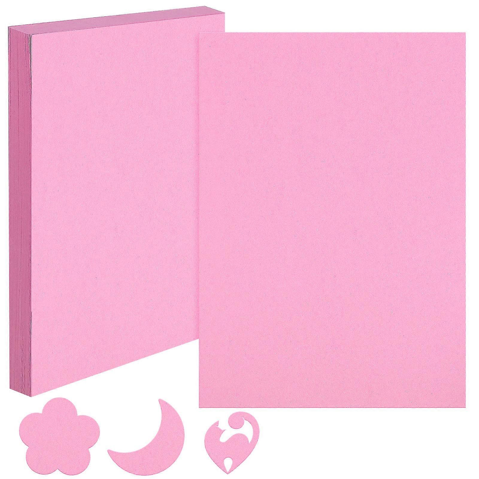 100 Pcs Pink Thick Cardstock Paper for DIY Crafts, Card Making, Origami, and Creative Activities for Kids