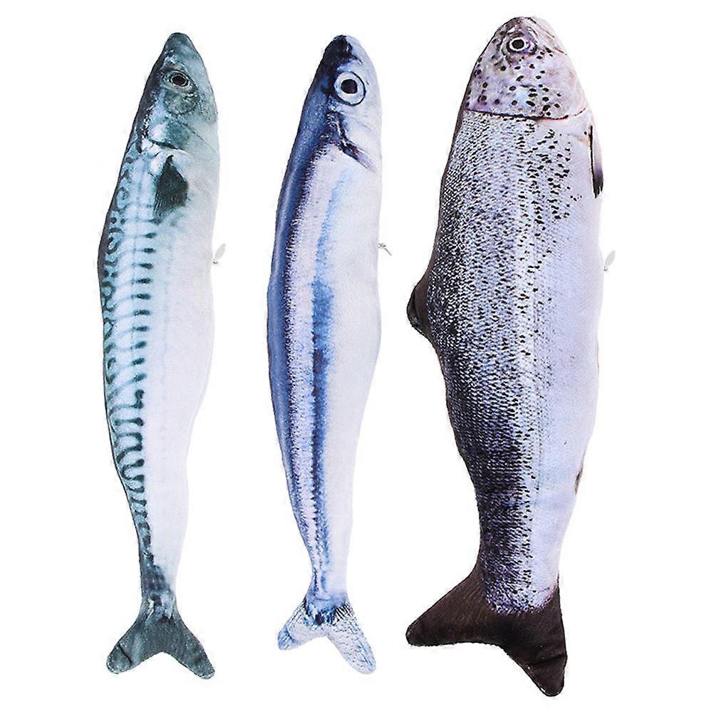 Stimulating Cat Toys Catnip Fish Toy Interactive Printing Technology 3Pcs