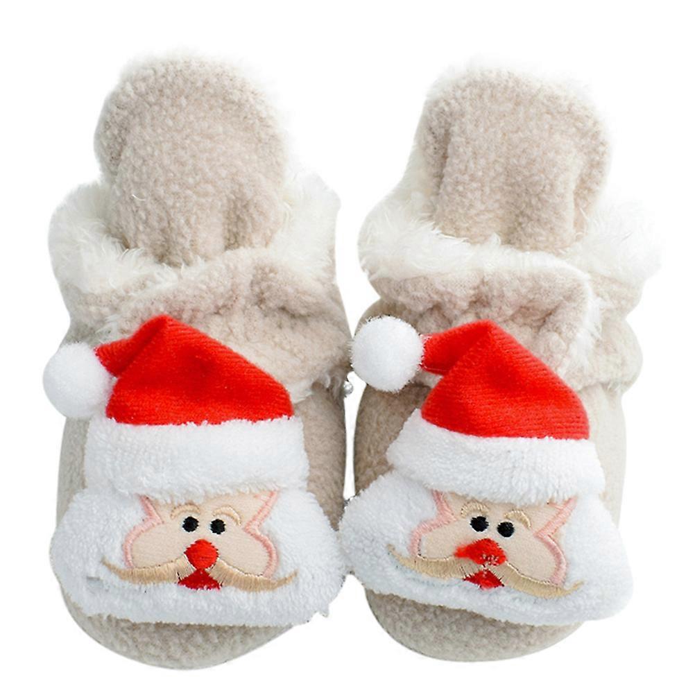 Newborn Shoes Shoes Shoes Christmas Warmth Retention Elastic Closure Khaki 6US 1 Pair