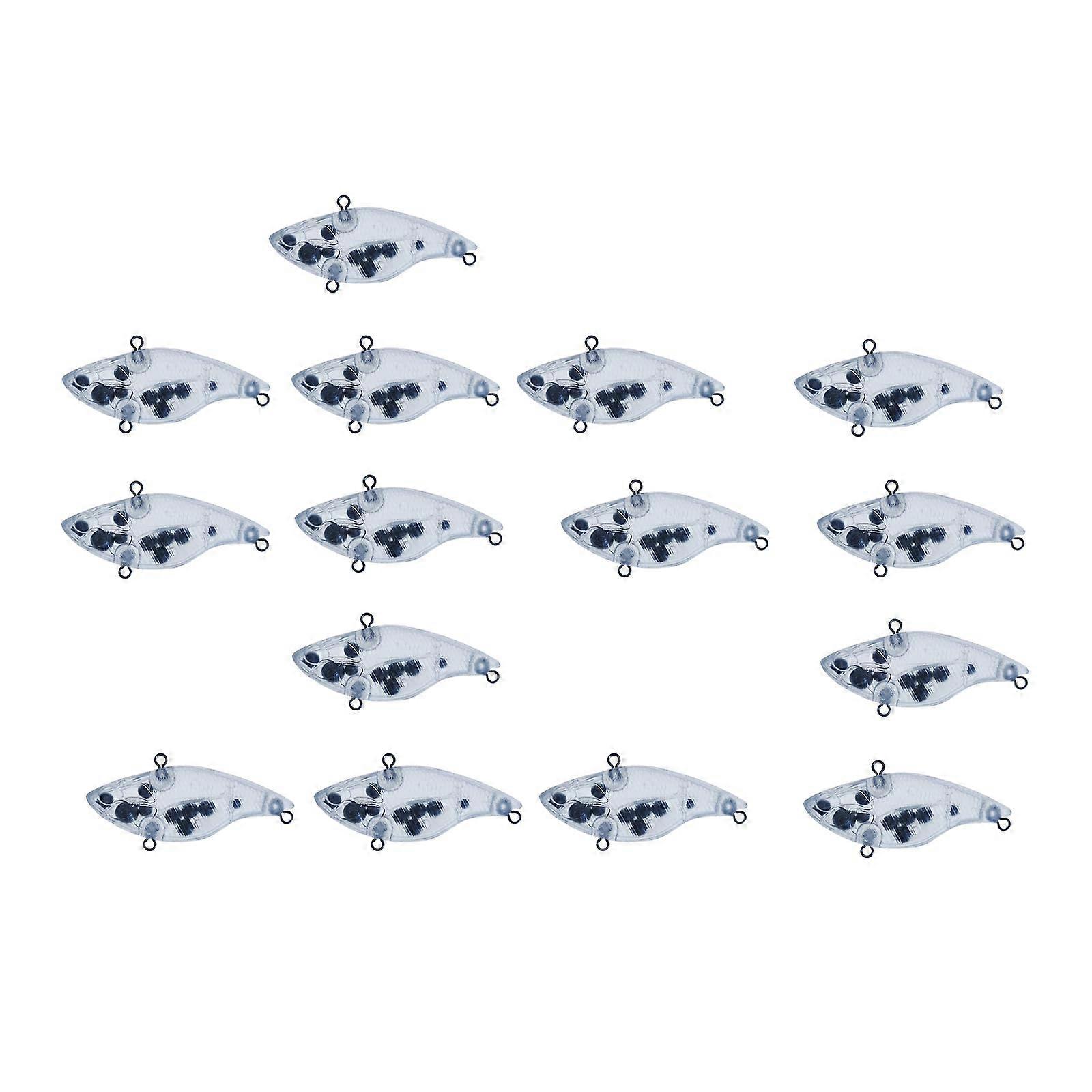 15 Pieces Bait Blanks Set Unpainted Swimbait Crankbait Set Surface Bait for Salmon Trout Fishing Clear Bait Blanks