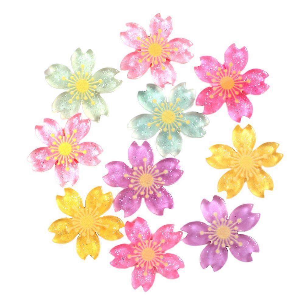 10pcs Sakura Resin Refrigerator Paste Beautiful Magnetic Three Dimensional Sticker Creative Refrigerator Decoration (Random Color)