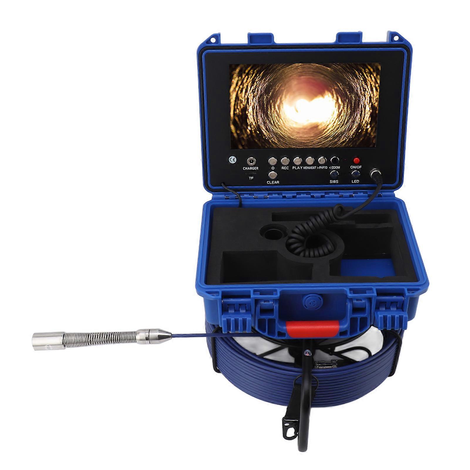 30m 17mm Pipe Drain Inspection Camera 1080P with Meter Counter