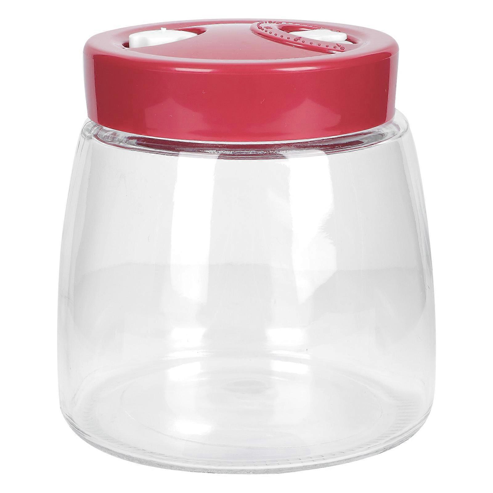 Red Glass Bottle for Storage Crafted of Food Grade Glass with Large Capacity Perfect for Kitchen Use 1Pc