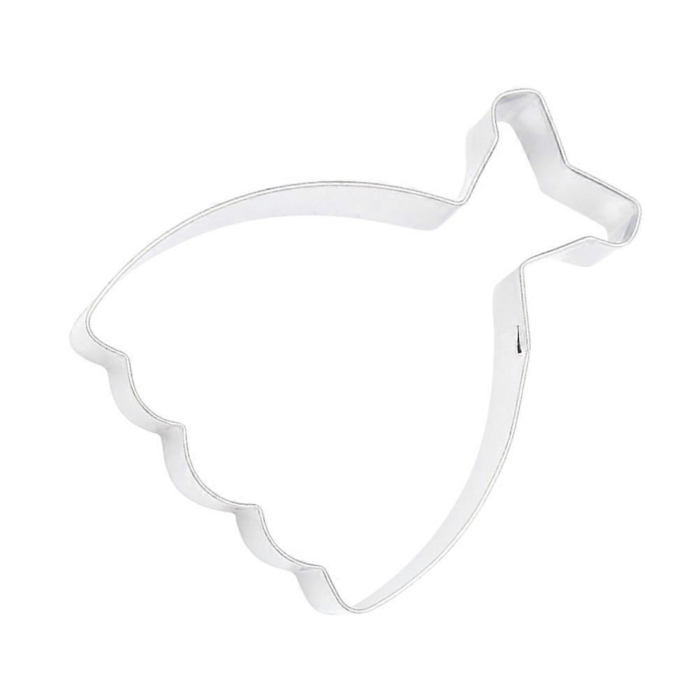 Kitchen Baking Tool Creative Skirt Dress Shape Cookie Silver 7x6.5x1.8cm 1Pack