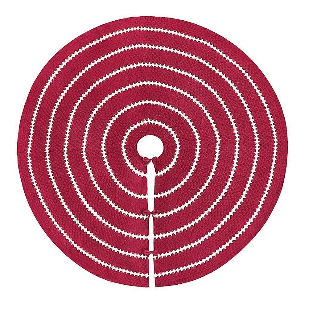 Woven Tree Skirt Christmas Tree Skirt Creative Tree Apron Adorable Xmas Tree Skirt for Outdoor Use Red 122x122x0.3cm Tree Decoration 1Set
