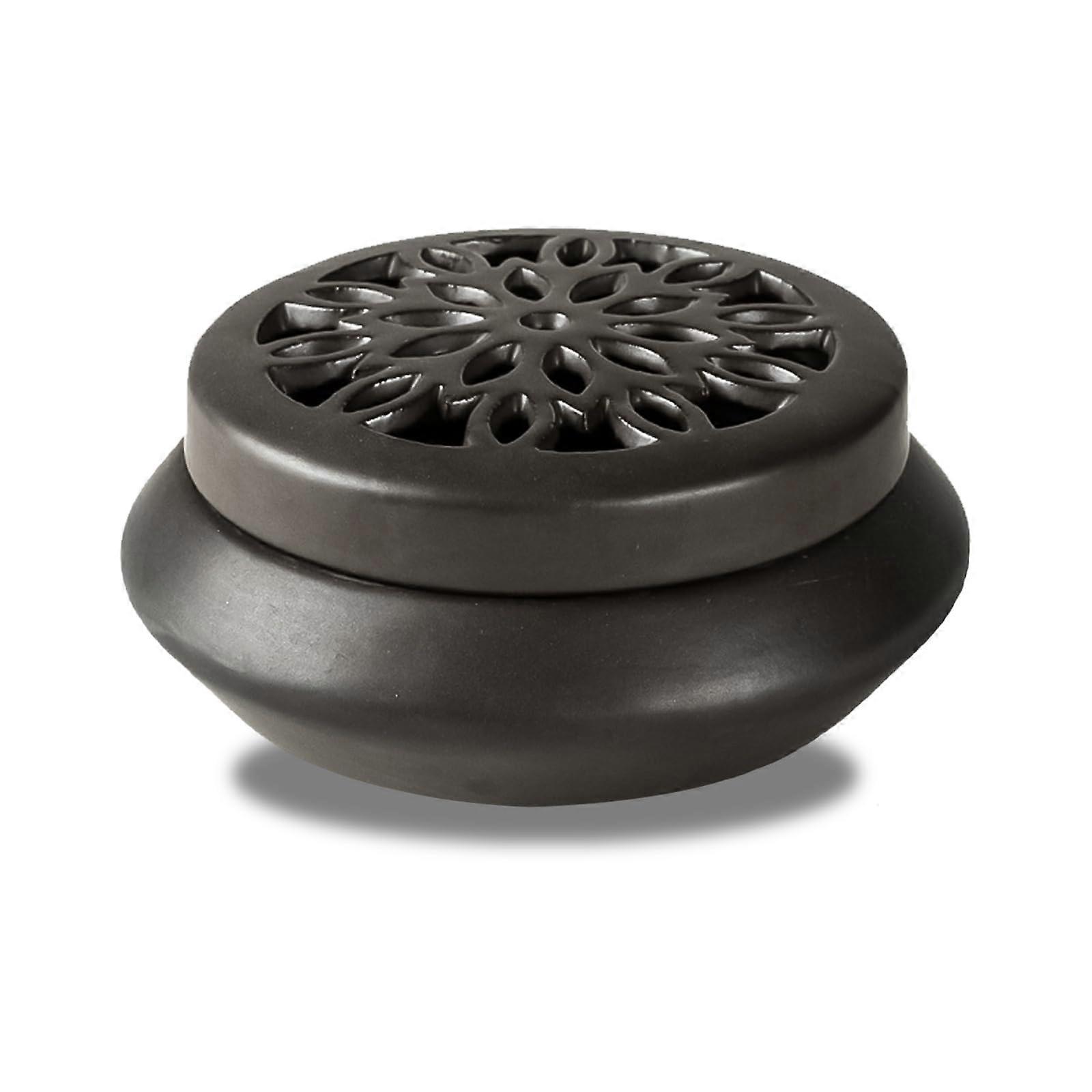 Vintage Ceramic Incense Burner Metal Fireproof Bowl Incense Holder for Cone and Stick Incense, Decorative Home Accessory