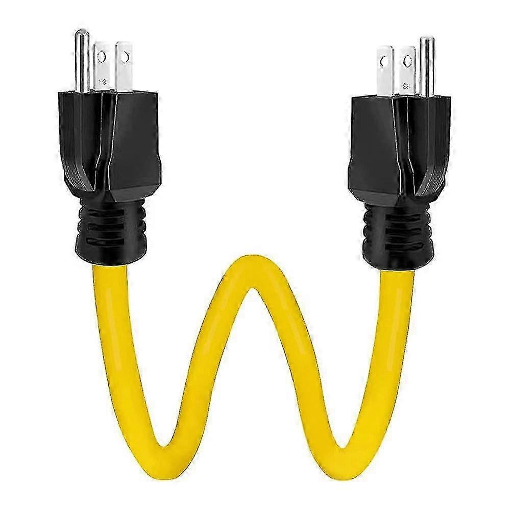 Double Male Extension Cord, RV and Generator Adapter Cable, 5-15P Connector for Transfer Switch, 12AWG 125V Suitable for Various Brands