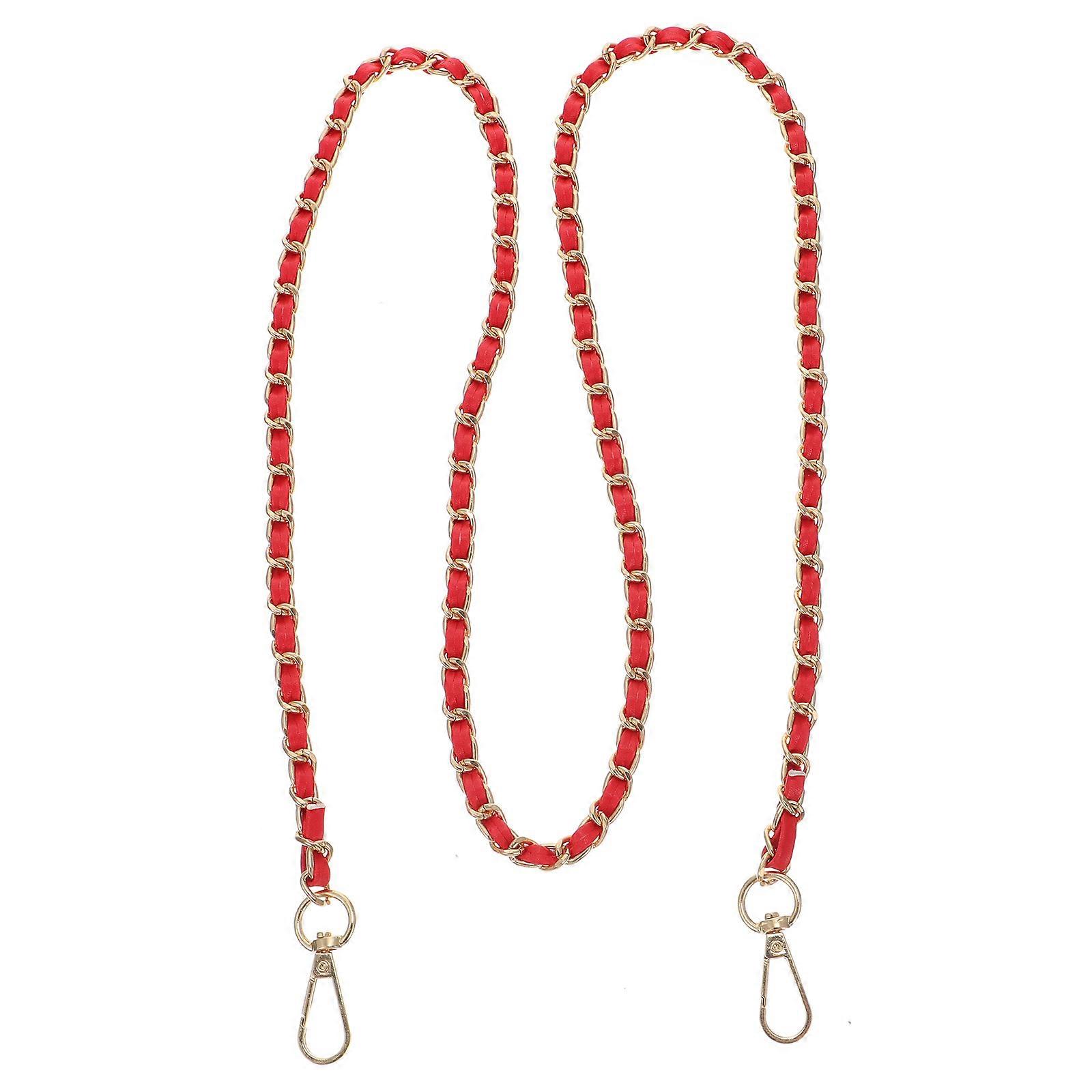 Bag Extension Chain 2Pcs Versatile Tote Bag Replacement Chain For Girls Simple Design Red Color Lightweight Durable
