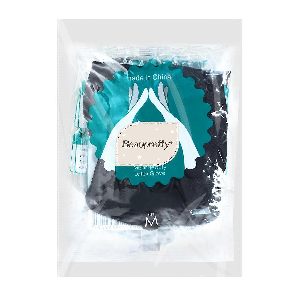Salon Use Hair Dresser Gloves Reusable Latex Gloves Dye Handling Black 10Pcs