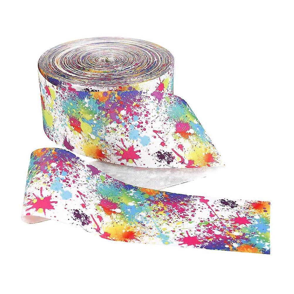 Colorful Printing Webbing Diy Bowknot Packing Polyester Ribbon Assorted Color 460X6.3Cm present Wrapping 1 Roll