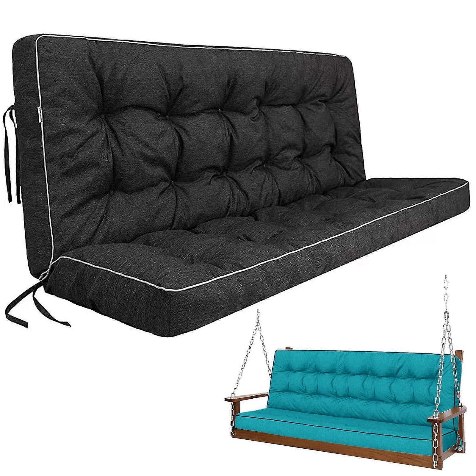 Replacement cushions for outdoor swing bench, washable, thick cushions with backrest for 23seater, terrace, backyard, porch, and garden.