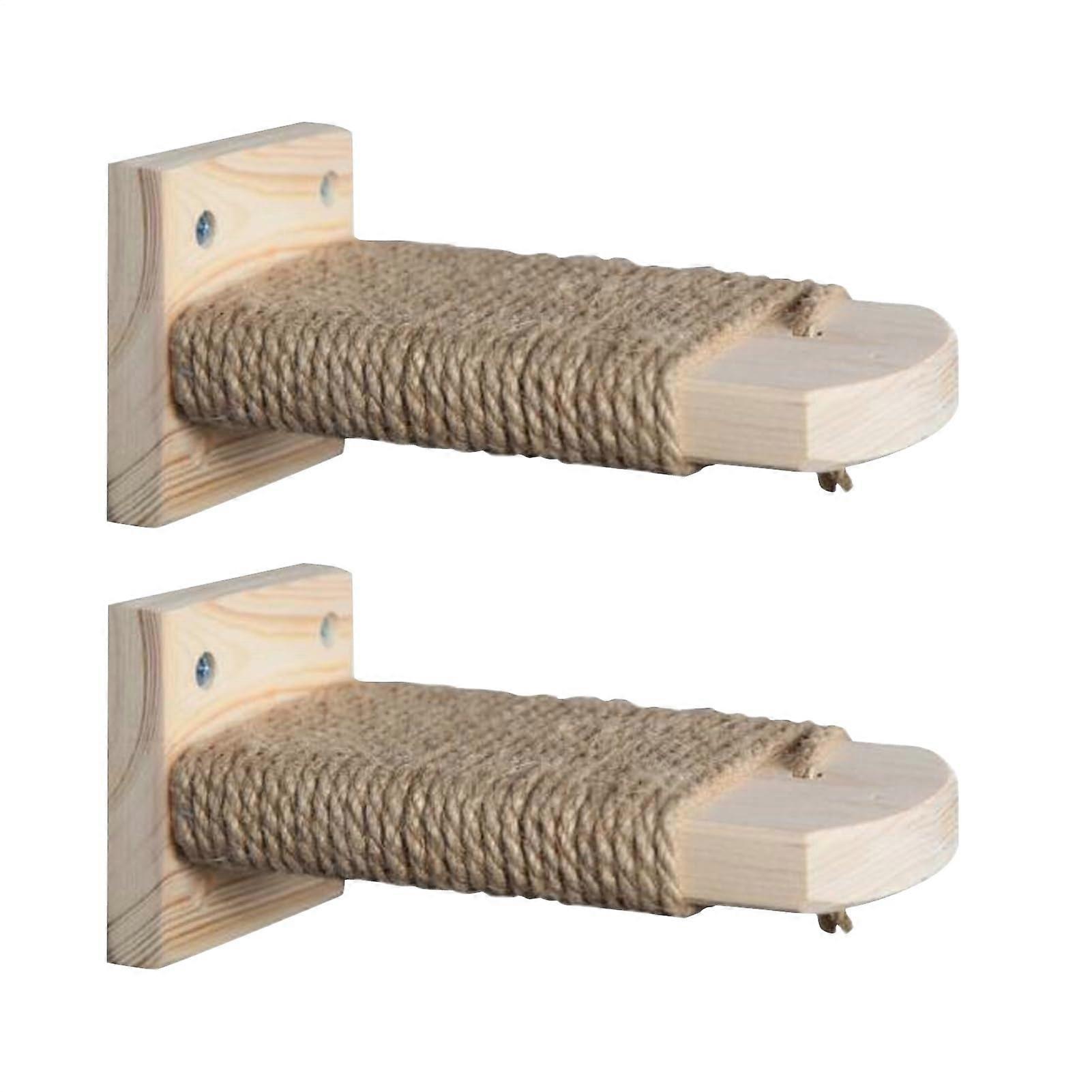 Cage Step Wall-Mounted Cat Climbing Shelf Set 2 Wooden Stairs Adjustable 15x7.5x10 cm Space-Saving for Cats