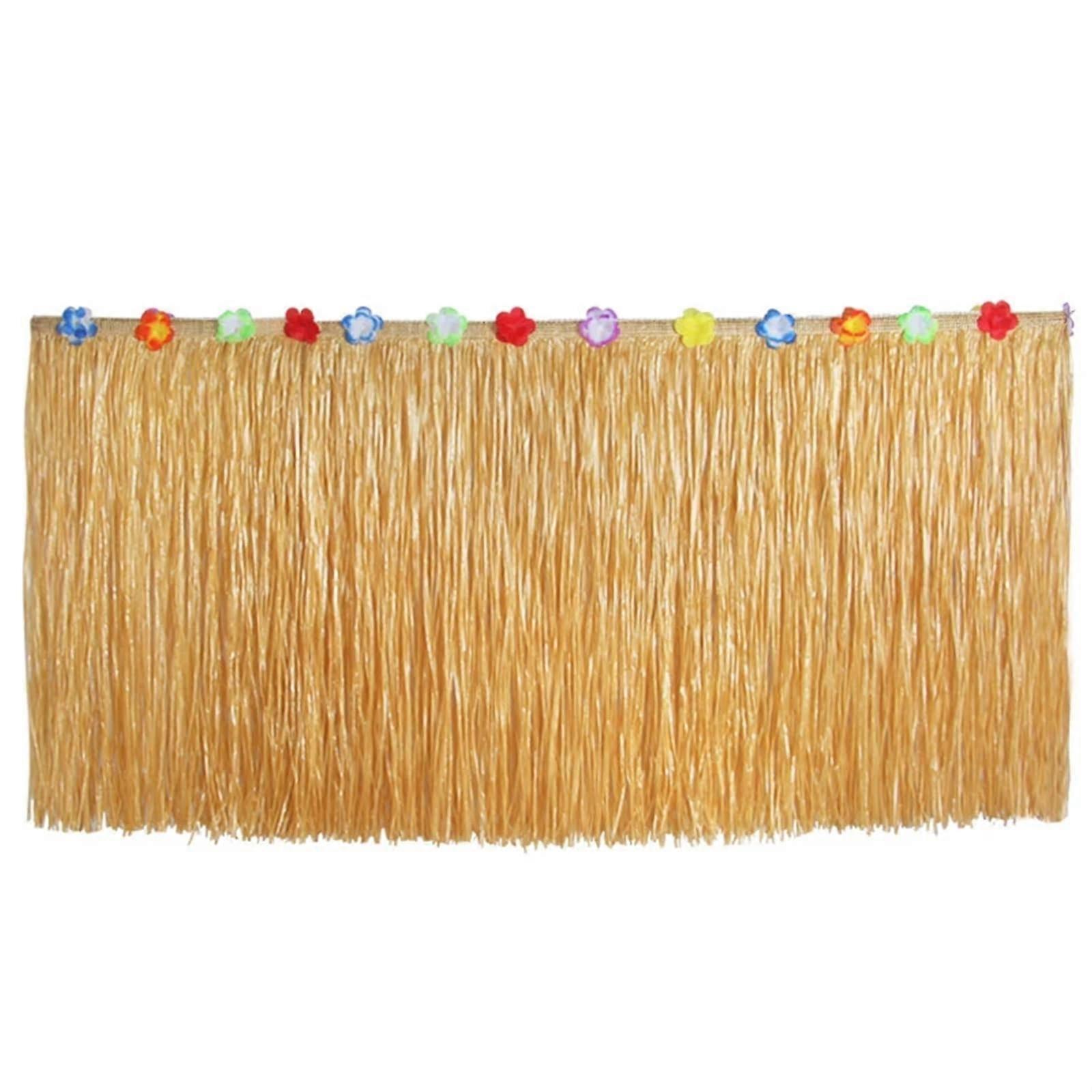 Tischrock Party Tischröcke Gras Tischrock 275CM x 75CM Straw Color für Geburtstag Hochzeit Bankett Tischdekoration
