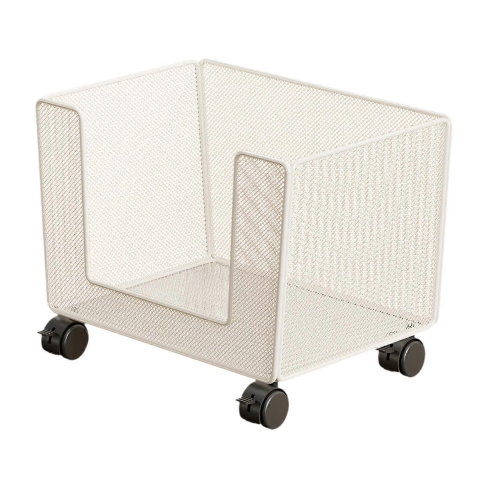 Mesh Storage Cart Hanging File Folders Organizer with Wheels Mobile Bookshelf