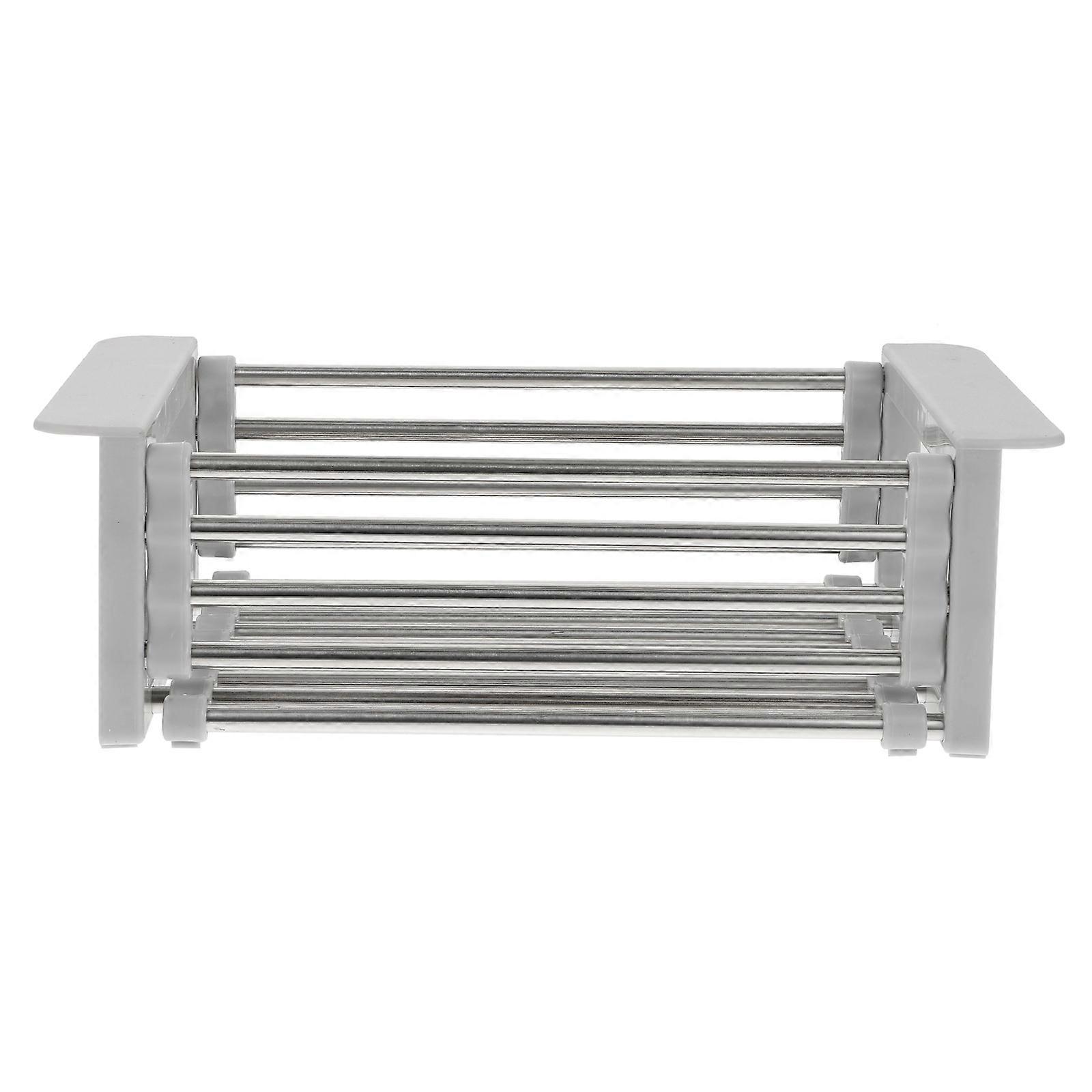 1PC Kitchen Drain Rack Stainless Steel Drain Rack Retractable Sink Storage Rack