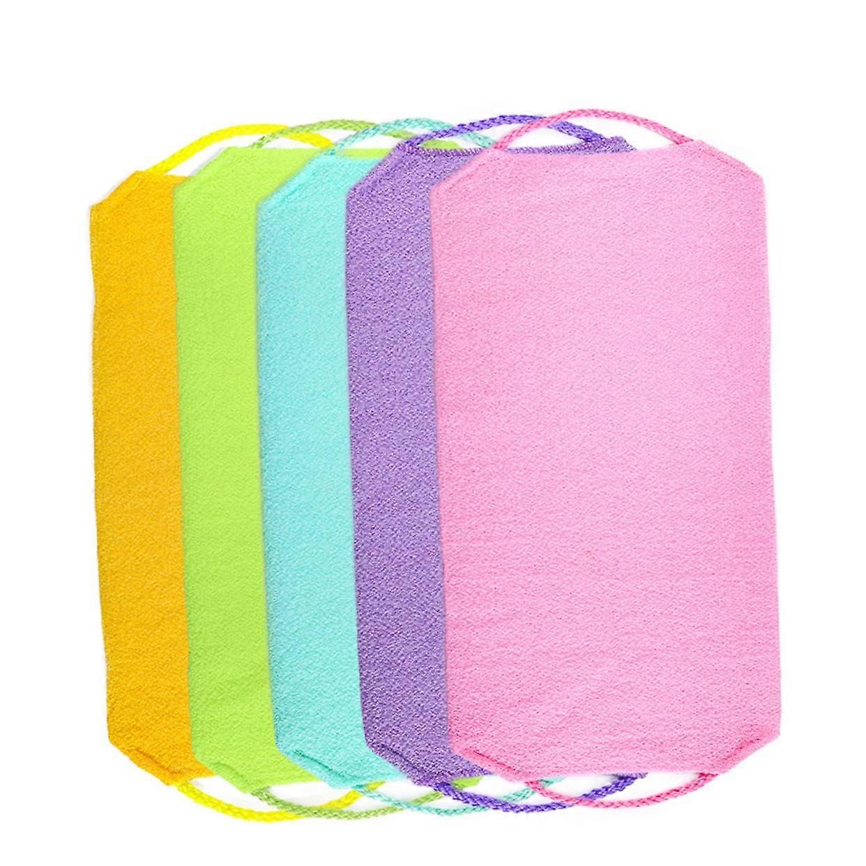 1 piece exfoliating bath towel with drawstring, doublesided bamboo fiber washcloth