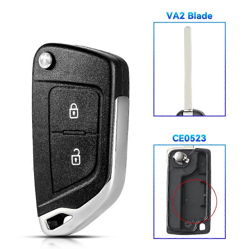Modified Flip Remote Key Shell For Peugeot 307 408 308 for Citroen C-Triomphe C-Quatre C3 C4L C5 2 BTN VA2 CE0523~01087