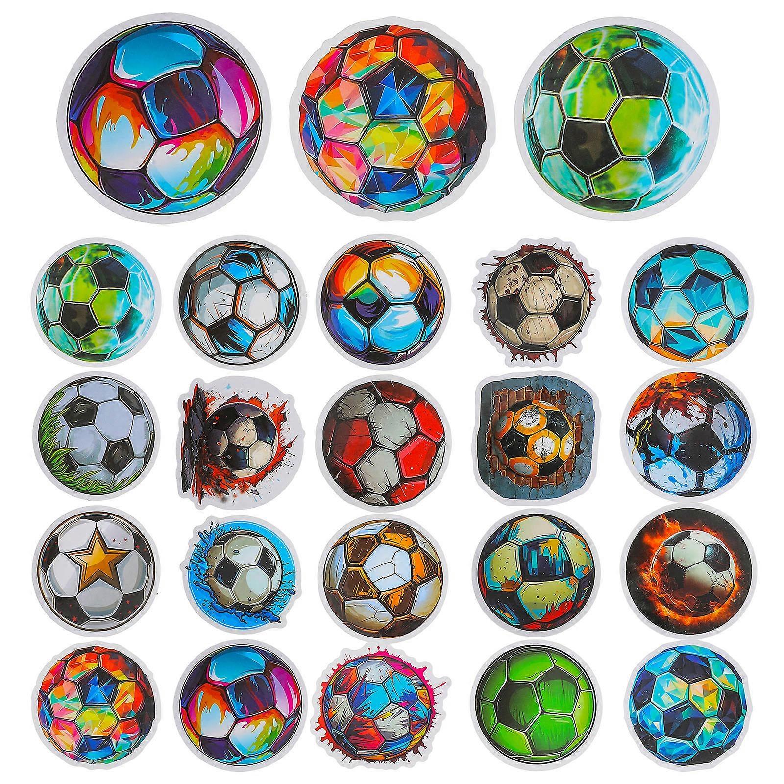 50pcs Soccer Ball Stickers – Sports Decals for Parties, DIY Decorations, Laptops, Water Bottles, Notebooks