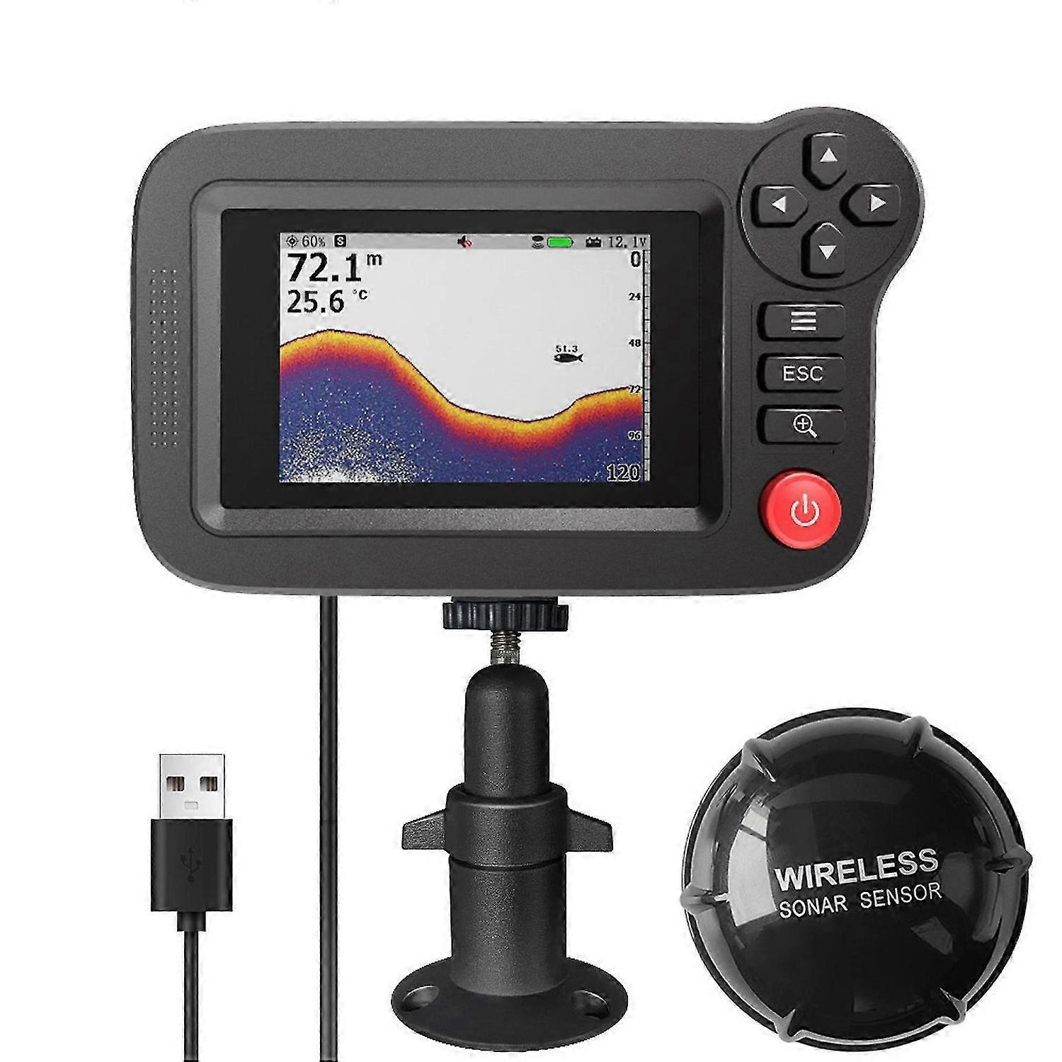 1*Wireless Sonar Fish Finder Underwater Depth Echo Sounder With Fishing Detector