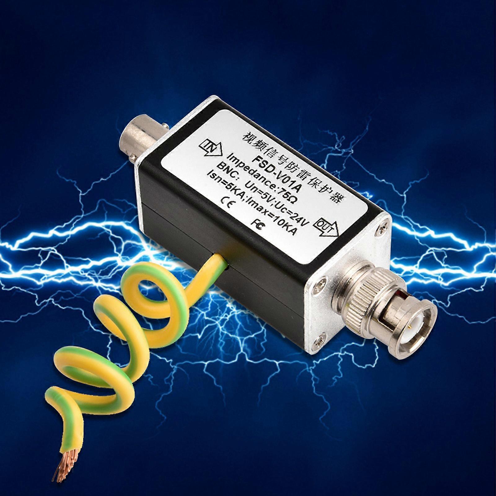 CCTV Video BNC Surge Protector Analog Camera Thunder Lightning Arrester Protection Device 24V