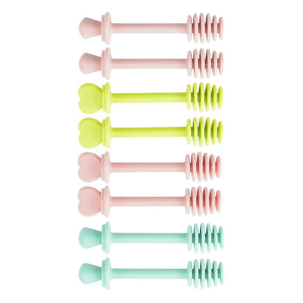 Honey Stirring Rod with Grooves for Kitchen Use Made of Assorted Color 8pcs